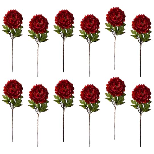 12 Pack: Red Peony Stem by Ashland®